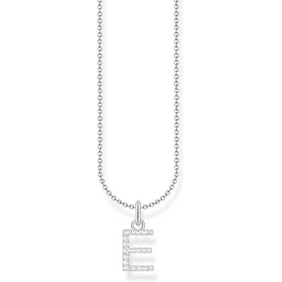 THOMAS SABO Kette mit Buchstaben-Anhänger E Silber 925 Sterlingsilber THOMAS SABO Kette mit Buchstaben-Anhänger E Silber 925 Sterlingsilber