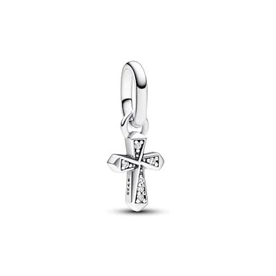 PANDORA ME Funkelndes Kreuz Mini-Charm-Anhänger aus Sterling Silber mit Cubik Zirkonia, Kompatibel ME und Moments Armbändern, 793044C01 PANDORA ME Funkelndes Kreuz Mini-Charm-Anhänger aus Sterling Silber mit Cubik Zirkonia, Kompatibel ME und Moments Armbändern, 793044C01