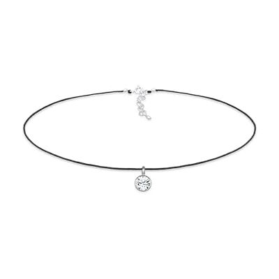 Elli Halskette Damen Choker Nylon mit Kristall 925 Sterling Silber Elli Halskette Damen Choker Nylon mit Kristall 925 Sterling Silber