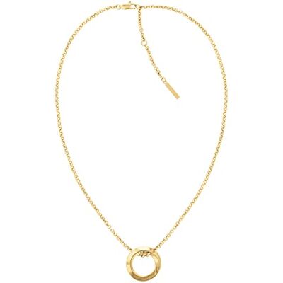 Calvin Gliederhalskette für Damen Kollektion TWISTED RING aus Gelbgold mit einem Charm 35000307 Calvin Gliederhalskette für Damen Kollektion TWISTED RING aus Gelbgold mit einem Charm 35000307