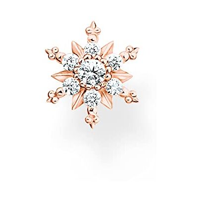 THOMAS SABO Einzel Ohrstecker Schneeflocke mit weißen Steinen vergoldetes Silber H2260-416-14 THOMAS SABO Einzel Ohrstecker Schneeflocke mit weißen Steinen vergoldetes Silber H2260-416-14