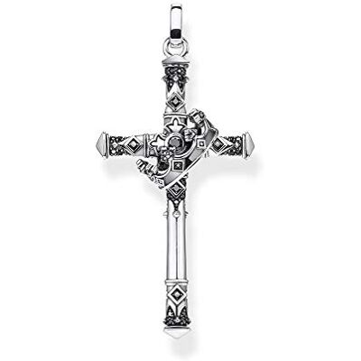 THOMAS SABO Anhänger Kreuz und Krone 925 Sterlingsilber, Geschwärzt THOMAS SABO Anhänger Kreuz und Krone 925 Sterlingsilber, Geschwärzt