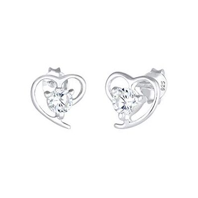 Elli Ohrringe Damen Herz Motiv mit Elegant mit Zirkonia Kristalle in 925 Sterling Silber Elli Ohrringe Damen Herz Motiv mit Elegant mit Zirkonia Kristalle in 925 Sterling Silber