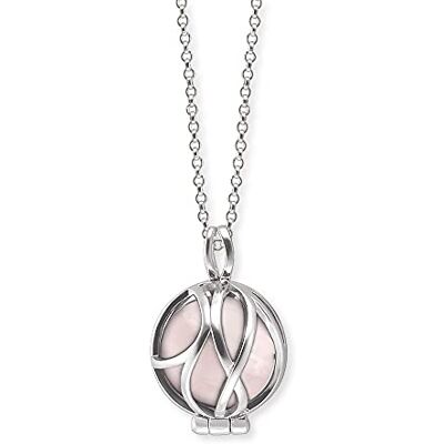 Engelsrufer Damen Halskette aus Sterling Silber und Rosenquarz Kraftstein Kugel Anhänger Karabinerverschluss in drei Längen verstellbar nickelfrei Engelsrufer Damen Halskette aus Sterling Silber und Rosenquarz Kraftstein Kugel Anhänger Karabinerverschluss in drei Längen verstellbar nickelfrei