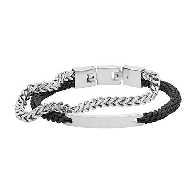 Fossil Armband Für Männer Vintage Casual, Innenlänge: 180mm 195mm Silber Edelstahlarmband, JF03325040 Fossil Armband Für Männer Vintage Casual, Innenlänge: 180mm 195mm Silber Edelstahlarmband, JF03325040