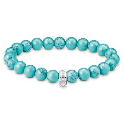 THOMAS SABO Armband mit türkisfarbenen Beads Recyceltes 925 Silber X0293-404-17-L19 THOMAS SABO Armband mit türkisfarbenen Beads Recyceltes 925 Silber X0293-404-17-L19