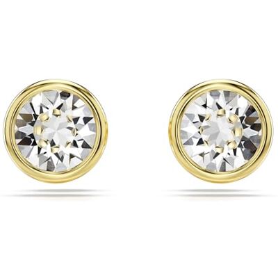 Swarovski Imber Ohrstecker, Weiße und Vergoldete Ohrringe mit Strahlenden Kristallen Swarovski Imber Ohrstecker, Weiße und Vergoldete Ohrringe mit Strahlenden Kristallen