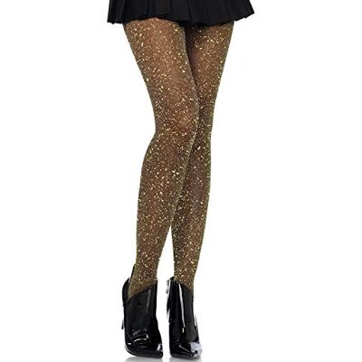 LEG AVENUE 7130 Lurex-Strumpfhose, Einheitsgröße, Schwarzes Gold LEG AVENUE 7130 Lurex-Strumpfhose, Einheitsgröße, Schwarzes Gold