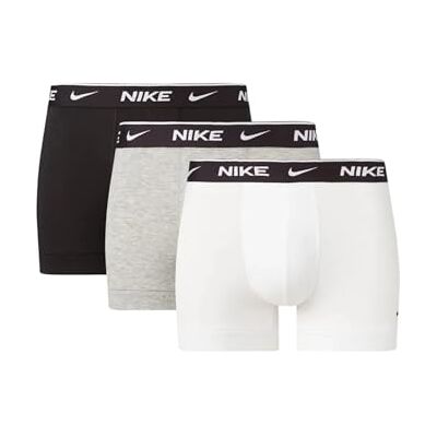 NIKE Herren Everyday Cotton Stretch Boxershorts, White/Grey Heather/Black, L EU NIKE Herren Everyday Cotton Stretch Boxershorts, White/Grey Heather/Black, L EU