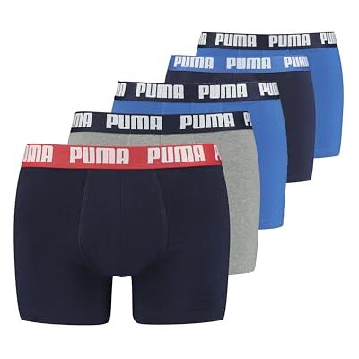 PUMA Men Boxer Underwear, Blue / Grey, S Pack of 5 PUMA Men Boxer Underwear, Blue / Grey, S Pack of 5