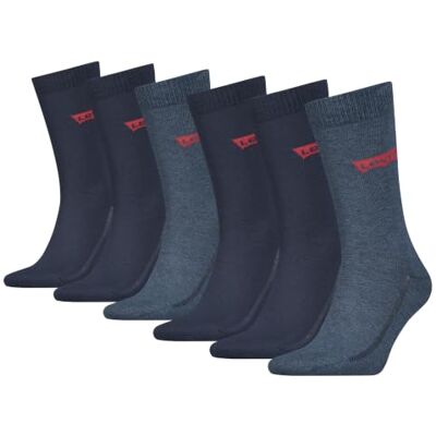 Levi's Unisex-Socken mit Batwing-Logo, Crew Cut, 6er-Pack Levi's Unisex-Socken mit Batwing-Logo, Crew Cut, 6er-Pack