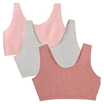 Fruit of the Loom Damen Tank-Stil Sport-BH, Blickdicht, Heather Grey/Dusk/Blushing Rose, 80 (3er Pack) Fruit of the Loom Damen Tank-Stil Sport-BH, Blickdicht, Heather Grey/Dusk/Blushing Rose, 80 (3er Pack)
