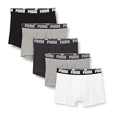 PUMA Men Boxer Underwear, White / Grey / Black, XL Pack of 5 PUMA Men Boxer Underwear, White / Grey / Black, XL Pack of 5