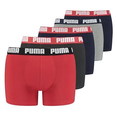 PUMA Men Boxer Underwear, Blue / Red / Black, XXL Pack of 5 PUMA Men Boxer Underwear, Blue / Red / Black, XXL Pack of 5