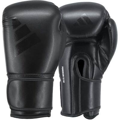 adidas Power 100 Training Gloves Black/Black 10oz adidas Power 100 Training Gloves Black/Black 10oz