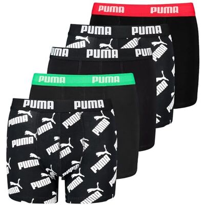 PUMA Boys' AOP Boxer 5 Pack (DE/NL/SE/PL, Numerisch, 122, 128, Regular, Schwarz) PUMA Boys' AOP Boxer 5 Pack (DE/NL/SE/PL, Numerisch, 122, 128, Regular, Schwarz)