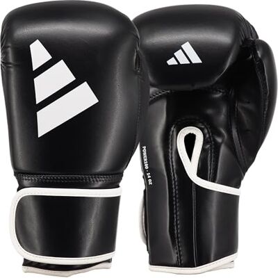 adidas Power 100 Training Gloves Black/White 10oz adidas Power 100 Training Gloves Black/White 10oz