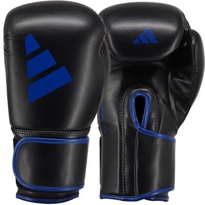 adidas Power 100 Training Gloves Black/Blue 10oz adidas Power 100 Training Gloves Black/Blue 10oz