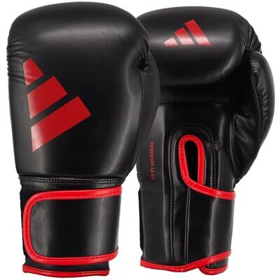 adidas Power 100 Training Gloves Black/red 12oz adidas Power 100 Training Gloves Black/red 12oz