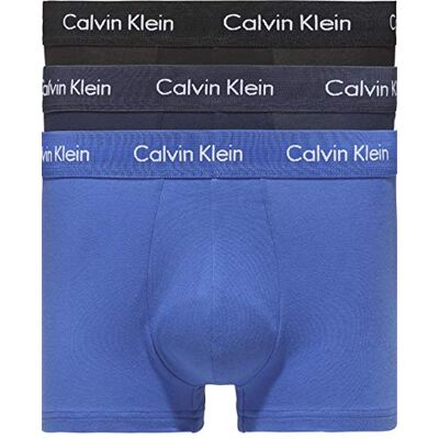 Calvin Herren 3er Pack Boxershorts Low Rise Trunks Unterwäsche, Mehrfarbig (Black/Blueshadow/Cobaltwater DTM Wb), XL Calvin Herren 3er Pack Boxershorts Low Rise Trunks Unterwäsche, Mehrfarbig (Black/Blueshadow/Cobaltwater DTM Wb), XL