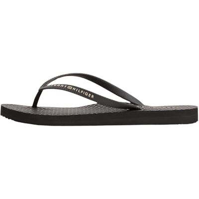 Tommy Hilfiger Damen Flip Flops Beach Sandal Zehentrenner, Schwarz (Black), 41 Tommy Hilfiger Damen Flip Flops Beach Sandal Zehentrenner, Schwarz (Black), 41
