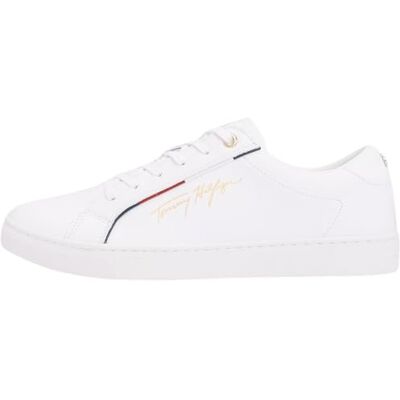 Tommy Hilfiger Damen Cupsole Sneaker Tommy Signature Schuhe, Weiß (White), 37 Tommy Hilfiger Damen Cupsole Sneaker Tommy Signature Schuhe, Weiß (White), 37
