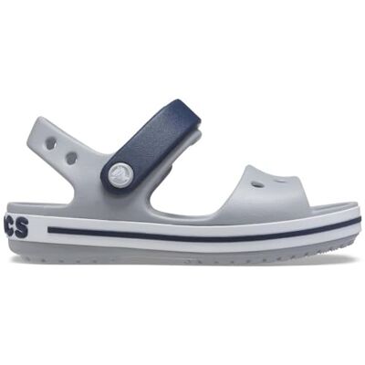 Crocs Unisex Kinder Crocband Sandal Kids Sandalen, Light Grey/Navy, 19/20 EU Crocs Unisex Kinder Crocband Sandal Kids Sandalen, Light Grey/Navy, 19/20 EU