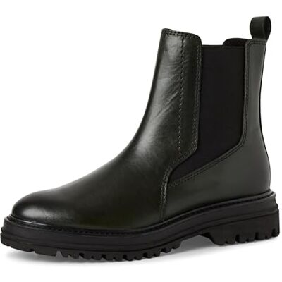 MARCO TOZZI Damen Chelsea Boots aus Leder Klassisch, Grün (Forest), 41 EU MARCO TOZZI Damen Chelsea Boots aus Leder Klassisch, Grün (Forest), 41 EU