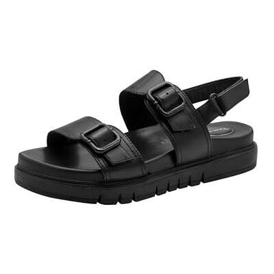 Tamaris COMFORT Damen Sandal Flat MultiAdjustable BLACK NAPPA 39 Tamaris COMFORT Damen Sandal Flat MultiAdjustable BLACK NAPPA 39