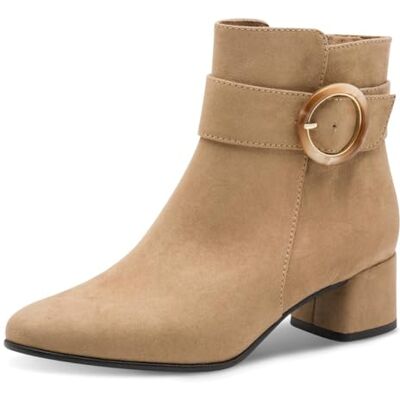 MARCO TOZZI Damen Stiefeletten mit Blockabsatz Elegant, Beige (Beige), 36 EU MARCO TOZZI Damen Stiefeletten mit Blockabsatz Elegant, Beige (Beige), 36 EU