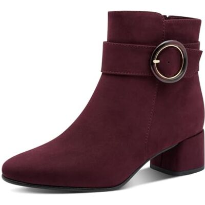 MARCO TOZZI Damen Stiefeletten mit Blockabsatz Elegant, Rot (Mulberry), 41 EU MARCO TOZZI Damen Stiefeletten mit Blockabsatz Elegant, Rot (Mulberry), 41 EU