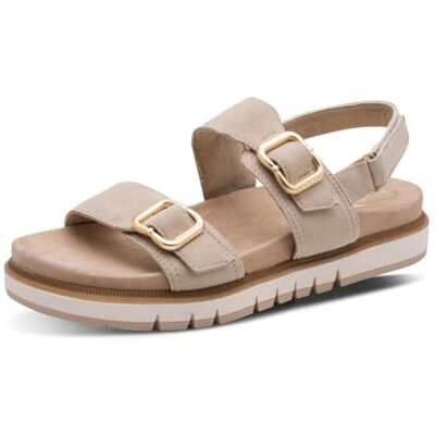 Tamaris COMFORT Damen Sandal Flat MultiAdjustable BEIGE SUEDE 40 Tamaris COMFORT Damen Sandal Flat MultiAdjustable BEIGE SUEDE 40