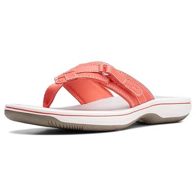 Clarks Damen Breeze Sea Flipflop, Bright Coral Synthetic, 37.5 EU Clarks Damen Breeze Sea Flipflop, Bright Coral Synthetic, 37.5 EU