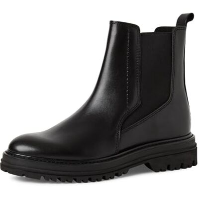 MARCO TOZZI Damen Chelsea Boots aus Leder Klassisch, Schwarz (Black), 40 EU MARCO TOZZI Damen Chelsea Boots aus Leder Klassisch, Schwarz (Black), 40 EU
