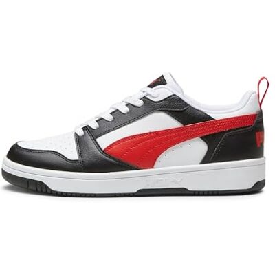 PUMA Rebound V6 Low Unisex Sneaker , White For All Time Red Black, 40 EU PUMA Rebound V6 Low Unisex Sneaker , White For All Time Red Black, 40 EU