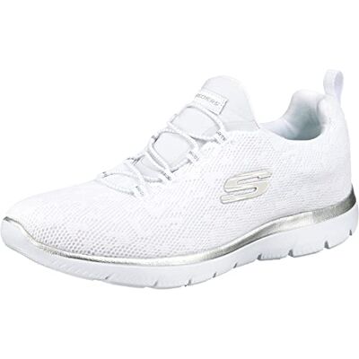 Skechers Damen Summits Leopard Spot Turnschuhe, White Mesh / Silver Trim, 42 EU Skechers Damen Summits Leopard Spot Turnschuhe, White Mesh / Silver Trim, 42 EU