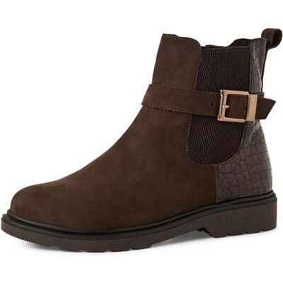 MARCO TOZZI Damen Chelsea Boots aus Leder mit Schnalle, Braun (Mocca Nubuck), 39 EU MARCO TOZZI Damen Chelsea Boots aus Leder mit Schnalle, Braun (Mocca Nubuck), 39 EU