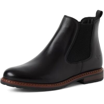 Tamaris Damen Chelsea Boots, Frauen Stiefeletten,halbstiefel,Kurzstiefel,uebergangsschuhe,uebergangsstiefel,flach,Boots,Black Leather,40 EU Tamaris Damen Chelsea Boots, Frauen Stiefeletten,halbstiefel,Kurzstiefel,uebergangsschuhe,uebergangsstiefel,flach,Boots,Black Leather,40 EU