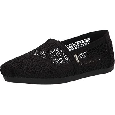 TOMS Damen Alpargata Black Moroccan Crochet, Vegan, Nachhaltige Slipper für Komfort und Stil TOMS Damen Alpargata Black Moroccan Crochet, Vegan, Nachhaltige Slipper für Komfort und Stil