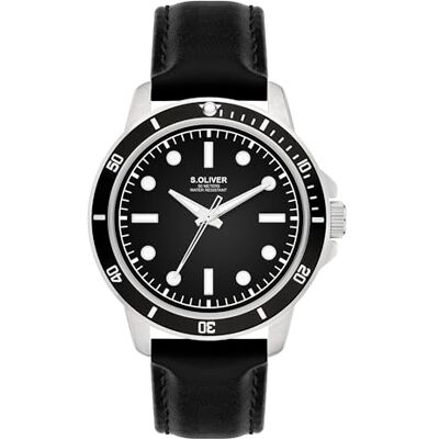 s.Oliver Herrenuhr 41 mm analoge Armbanduhr mit Quarzwerk Multifunktion & 3 Zeiger hoher 5 ATM wasserdicht Kratzfest s.Oliver Herrenuhr 41 mm analoge Armbanduhr mit Quarzwerk Multifunktion & 3 Zeiger hoher 5 ATM wasserdicht Kratzfest
