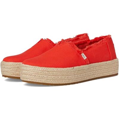 TOMS Women's Valencia Platform, Flame Canvas Fray, 40 EU TOMS Women's Valencia Platform, Flame Canvas Fray, 40 EU