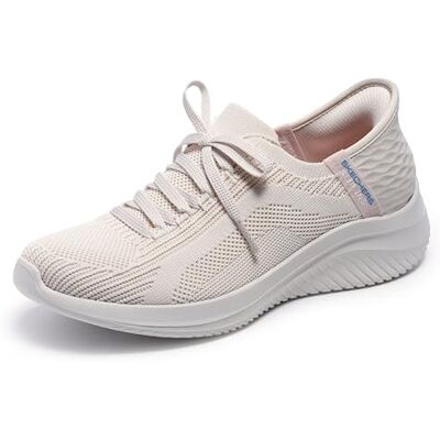Skechers Damen Ultra Flex 3.0 Brilliant Path Sneakers,Sports Shoes, Natural Knit/Periwinkle Trim, 35 EU Skechers Damen Ultra Flex 3.0 Brilliant Path Sneakers,Sports Shoes, Natural Knit/Periwinkle Trim, 35 EU