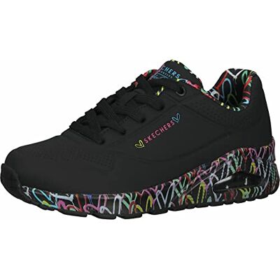 Skechers Damen Uno Loving Love Sneaker, Schwarz, 41 EU Skechers Damen Uno Loving Love Sneaker, Schwarz, 41 EU