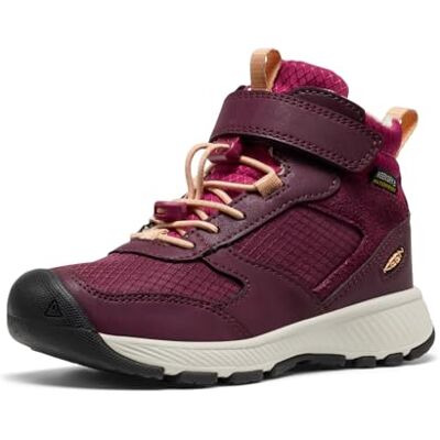 KEEN Unisex-Child Skua Mid Waterproof Hiking Boots, Fig/Peach Fuzz, 38 KEEN Unisex-Child Skua Mid Waterproof Hiking Boots, Fig/Peach Fuzz, 38