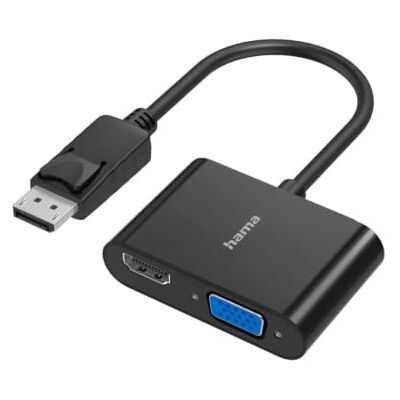 Hama DisplayPort auf VGA und HDMI Adapter, 4K Ultra HD, Full HD (2in1 Adapter mit Display Port Stecker, HDMI Buchse und VGA Buchse zum Anschluss von PC, Laptop an Bildschirm, TV, Beamer) Hama DisplayPort auf VGA und HDMI Adapter, 4K Ultra HD, Full HD (2in1 Adapter mit Display Port Stecker, HDMI Buchse und VGA Buchse zum Anschluss von PC, Laptop an Bildschirm, TV, Beamer)