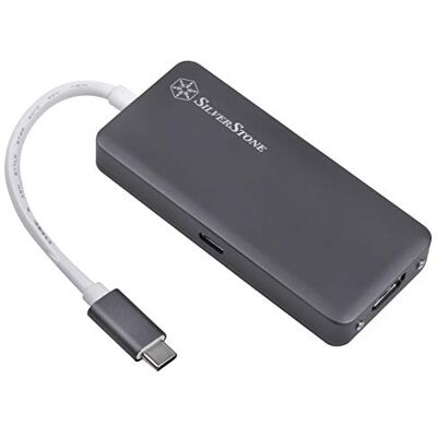 Silverstone Sst-EP14C Adapter USB 3.1 Type-C Gen1 zu HDMI (Auflösung bis zu 4096 x 2160 @ 30Hz), 3x USB 3.1 Gen 1 Typ-A, 1x USB 3.1 Gen 1 Typ-C (PD 2.0 Laden), dunkelgrau Silverstone Sst-EP14C Adapter USB 3.1 Type-C Gen1 zu HDMI (Auflösung bis zu 4096 x 2160 @ 30Hz), 3x USB 3.1 Gen 1 Typ-A, 1x USB 3.1 Gen 1 Typ-C (PD 2.0 Laden), dunkelgrau