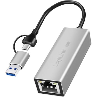 Logilink UA0422 USB (Typ A & Typ C) zu RJ45 Netzwerkadapter 2,5G Logilink UA0422 USB (Typ A & Typ C) zu RJ45 Netzwerkadapter 2,5G