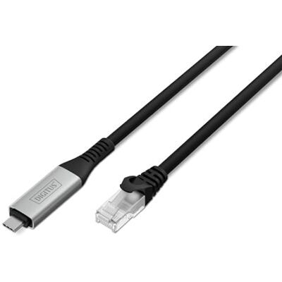 Digitus USB zu Ethernet Adapter – 5 m – USB-C zu RJ45 – 1 Gbit/s Digitus USB zu Ethernet Adapter – 5 m – USB-C zu RJ45 – 1 Gbit/s