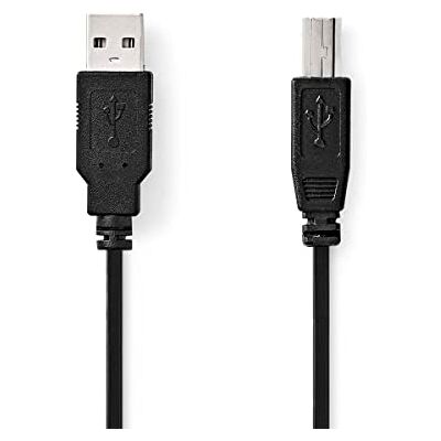 NEDIS USB-Kabel USB 2.0 USB-A Stecker USB-B Stecker 480 Mbps Vernickelt 2.00 m Rund PVC Schwarz Box NEDIS USB-Kabel USB 2.0 USB-A Stecker USB-B Stecker 480 Mbps Vernickelt 2.00 m Rund PVC Schwarz Box