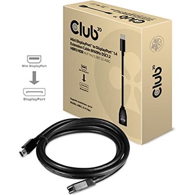 Club 3D Mini DisplayPort™ auf DisplayPort™ 1.4 Verlängerungskabel 8K60Hz DSC1.2 HBR3 HDR St./B. 1 Meter 32AWG Club 3D Mini DisplayPort™ auf DisplayPort™ 1.4 Verlängerungskabel 8K60Hz DSC1.2 HBR3 HDR St./B. 1 Meter 32AWG